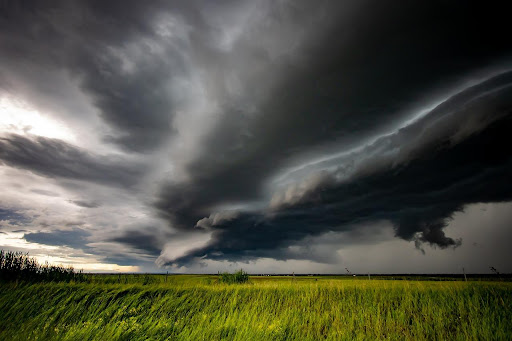 a storm over a field
